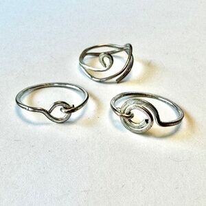 Set of 3 Rings size 6, 7, stackable silvertone